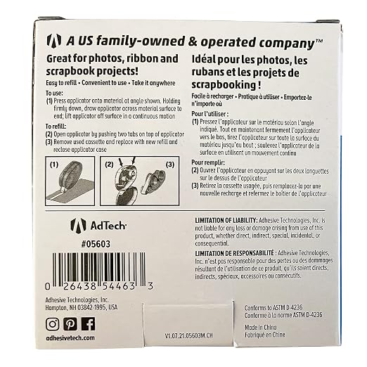 AdTech Glue Runner For Scrapbooking Supplies, case pack, Clear 4 Count (Pack of 12) cartridges,05603-CASE