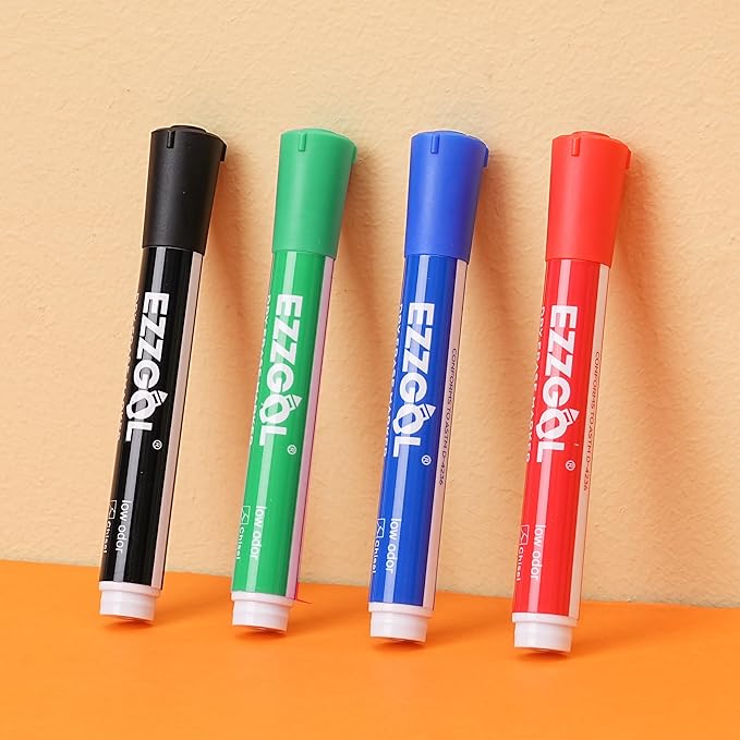 Dry Erase Markers Bulk, 72 Pack Basic Multi-color Red Blue Black Green Low Odor Whiteboard Markers, Chisel Tip Dry Erase Markers for Writing on Dry Erase Whiteboard for School, Office, Home