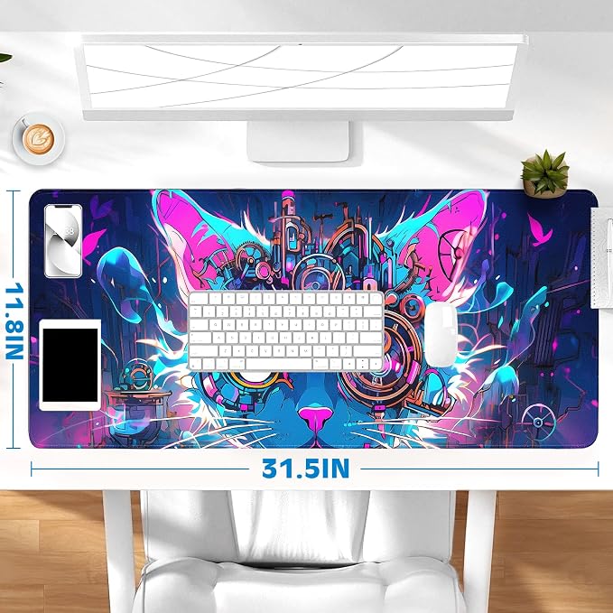 Gaming Mouse Pad, Desk Mat for Keyboard and Mouse, Large Mouse Pad for Desk, Computer Mousepad
