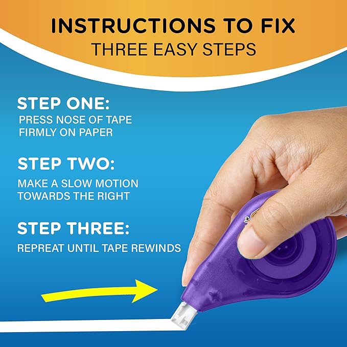 BIC Wite-Out Brand EZ Correct Correction Tape, 39.3 feet, 4-Count Pack of White Correction Tape, Fast, Clean and Easy to Use Tear-Resistant Tape Office or School Supplies