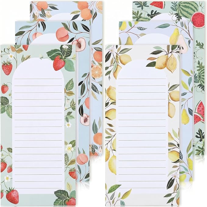 ZICOTO Beautiful Magnetic Notepads for Fridge - Set Of 6 To Do List Pads | Modern Note Pads with Lined Pages to Easily Write Notes and Make Grocery/shopping Lists - Strong Magnets for Refrigerator