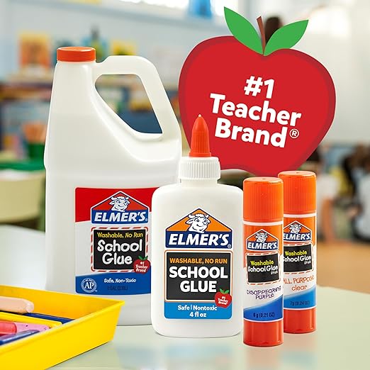 Elmer's Disappearing Purple School Glue Sticks, Washable, 22 Grams, 30 Count - Back to School Supplies, Classroom Essentials, Arts & Crafts, #1 Teacher Brand