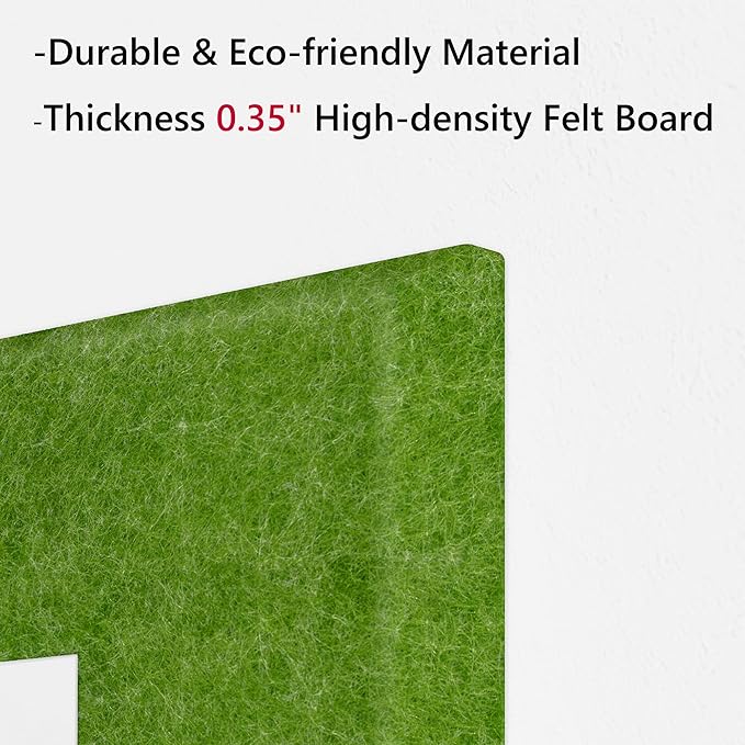 Large Cork Board for Wall, 36" x 24" Bulletin Board with Pushpins, 6 Panels Felt Tiles Tack Push Pin Board for Office, Forest Green
