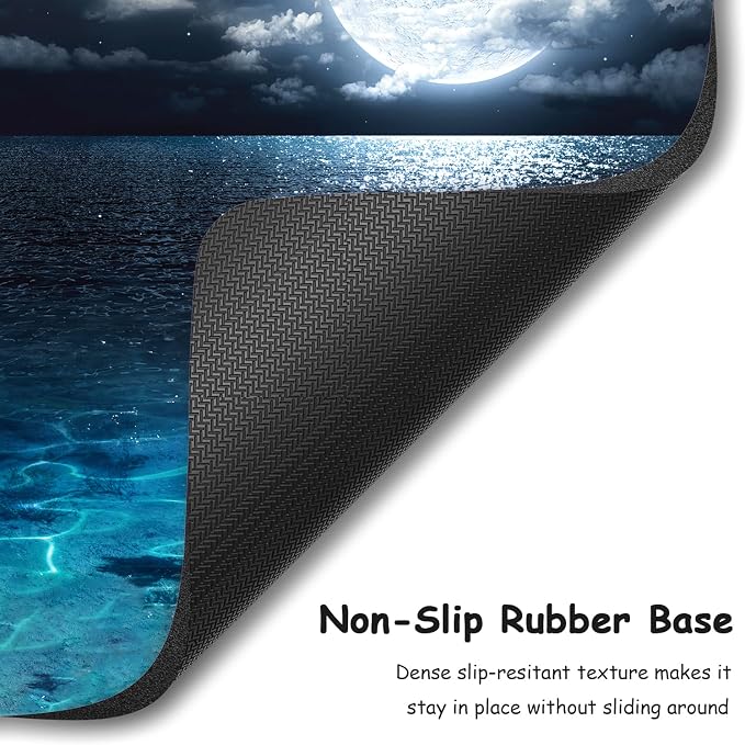 Dapesuom Small Mouse Pad, 6 x 8 Inch Thick Rubber Premium-Textured Non-Slip Portable & Washable Mini Mouse Mat for Women Wireless Laptops Keyboard Tray Gaming Work Computer Travel, Moon Over The Sea