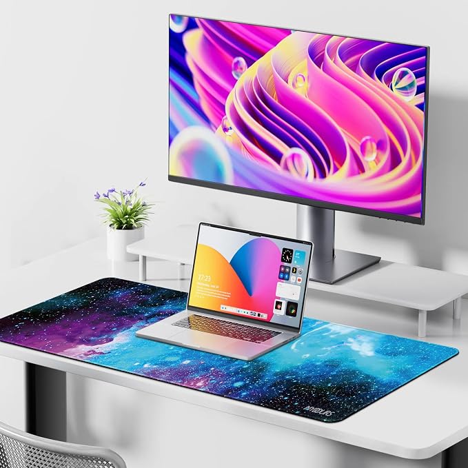 Mydours 40" x 16" Gaming Mouse Pad, XL Full Desk Pad (Purle Universe) | Non-Slip Rubber & Smooth Fabric, Computer Pad Protector, Extended Desk Mat for Gaming, Office, Home, Workingg