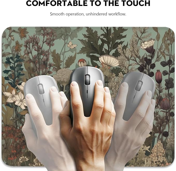 Botanical Elegance Wildflower Mouse Pad - Nature's Palette for Your Desk, Stitched Edges Non-Slip Rubber Base Mouse Pads for Computers Laptop