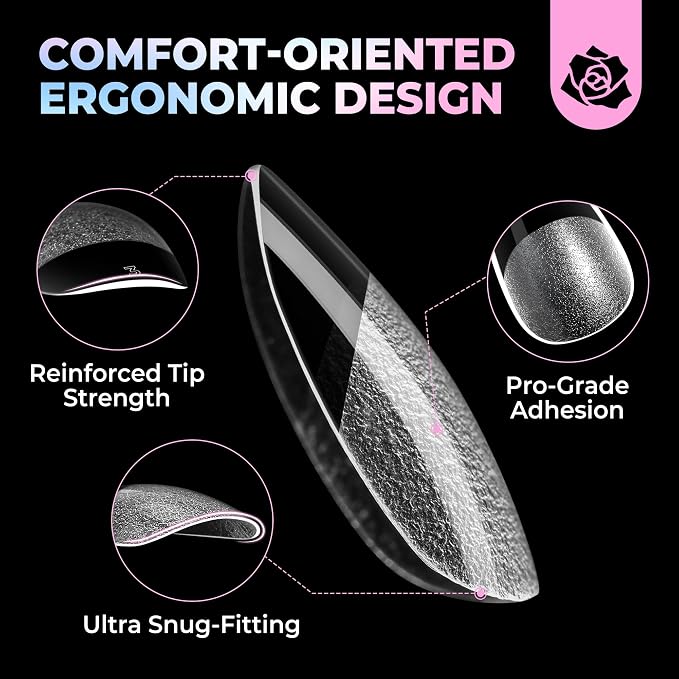 UNA GELLA Oval Gel Nail Tips Short 15 Sizes Full Cover Pre-Etched 300PCS | Easy DIY Salon Oval Almond Press On Nails, Snug Fit & Long-Lasting Hold for Daily Wear, Home DIY Salon