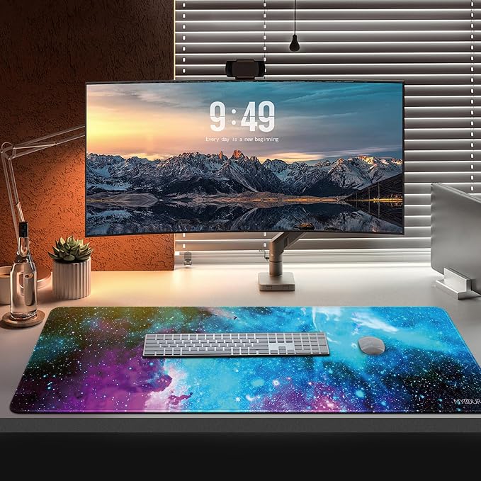 Mydours 40" x 16" Gaming Mouse Pad, XL Full Desk Pad (Purle Universe) | Non-Slip Rubber & Smooth Fabric, Computer Pad Protector, Extended Desk Mat for Gaming, Office, Home, Workingg