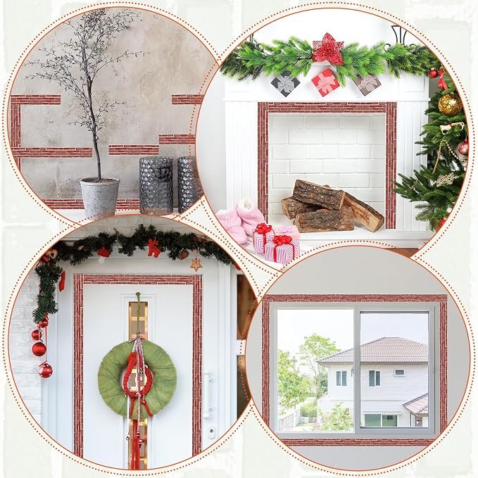 BeYumi Red Brick Border Trim - 65ft Back to School Red Brick Straight Rolled Border Trim Realistic Rustic Faux Wall Bulletin Board School Classroom Party Office Chalkboard Home Furniture Decoration