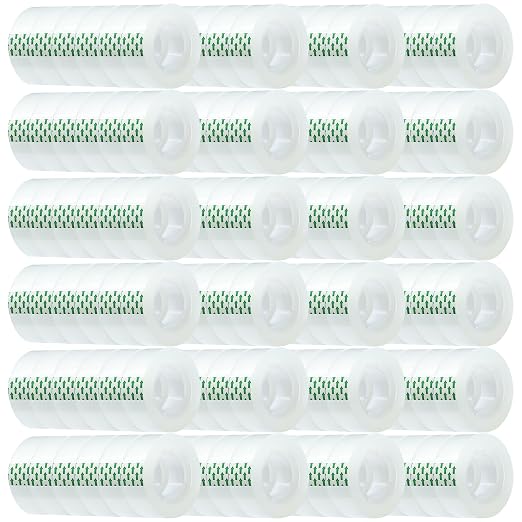 Transparent Tape, 144 Pack, Gift Wrap Clear Invisible Tape for Presents, Wrapping Paper, Refills for Dispenser