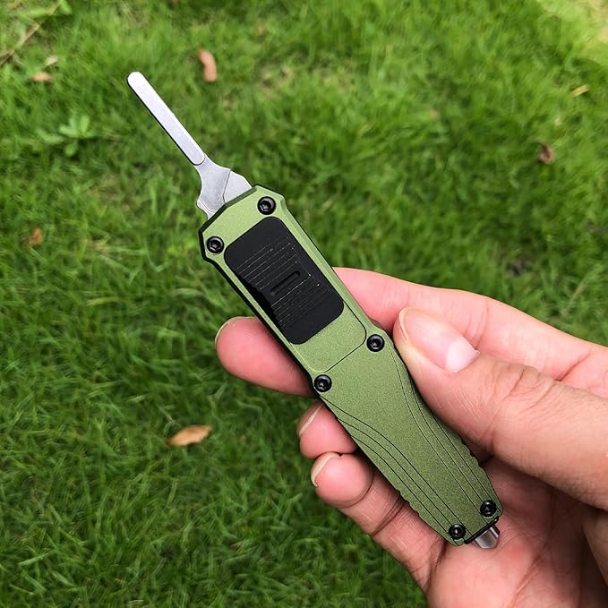 EDC Retractable Scalpel Knife, Fast Open Automatic Utility Knife, Auto Box Cutter with 10PCS #23 and 3PCS 0.4mm thick #60 Scalpel Blades