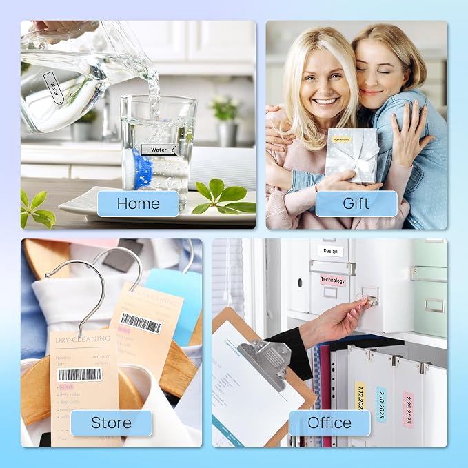 POLONO Label Maker Tape, Adapted Print Paper 15x40mm(0.59"x1.57"), 180 Labels | High Quality, No BPA or BPS, Water Proof, Oil Proof, Compatible with P31S Label Maker, Usable in School Office Home Storage
