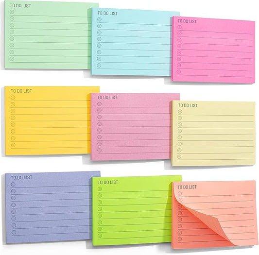 Mr. Pen- Assorted Color 4"x3" Lined Sticky Notes, 360 Sheets, 9 Pads, Perfect for Organization, Note-taking, Task Management, Home/Office Use