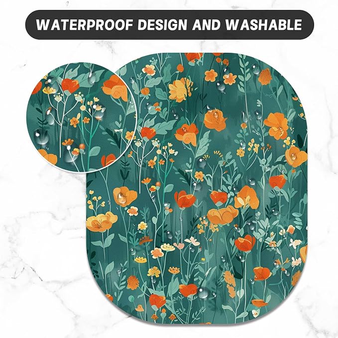 Small Mouse Pad, 6 x 7 Inch, Oval Mini Mouse Pad with Non-Slip Rubber Base for Laptop Wireless Mouse Keyboard Tray Mousepad, Flowers and Plants