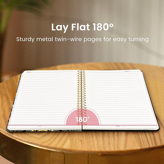 Taja Lined Spiral Notebook Journal for Women A5(5.8" × 8.3"), Cute Hardcover Notebook for Work, School & Note Taking, Pretty College Ruled Journal for Writing, 140 Pages, Symmetrical Tapestry