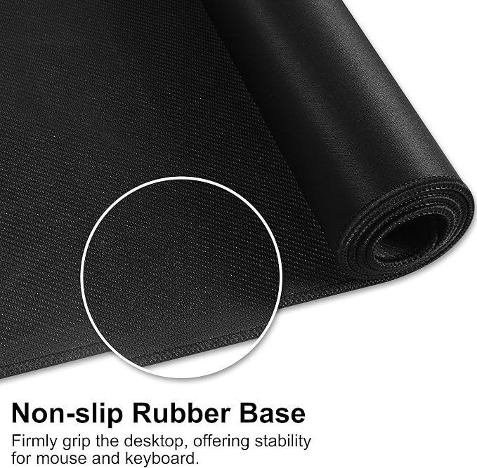 Large Gaming Mouse Pad Extended XXL Mouse Mat Long Desk Pad with Stitched Edges for Keyboard Home Office Gaming Work Big Desk Pad (35.4x15.7IN,90x40) (Black)