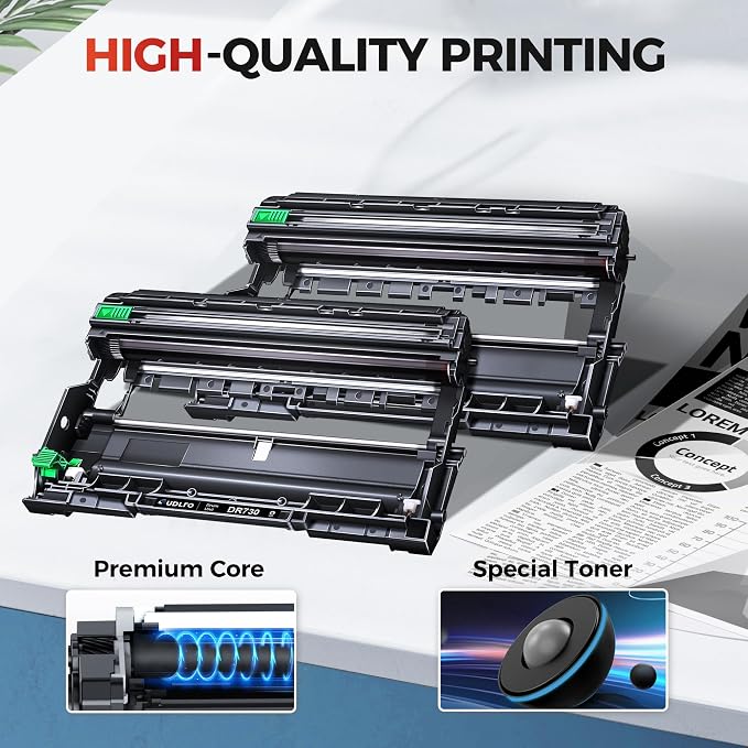 SUDLTO Compatible DR730 DR-730 (Not Toner) | Replacement for Brother Drum DR730 for with MFC-L2750DW HL-L2370DW MFC-L2710DW HL-L2350DW DCP-L2550DW Printer (2 Pack, Black)