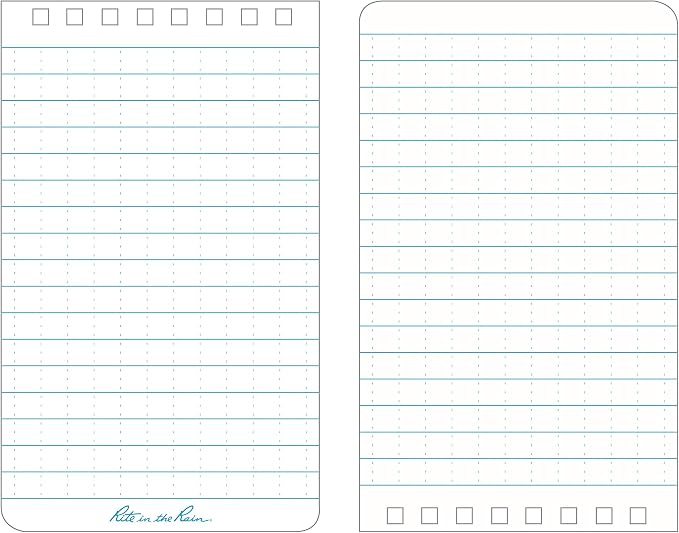 Rite in the Rain Weatherproof Top Spiral Notebook, 3" x 5", Yellow Cover, Universal Pattern, 3 Pack (No. 135-3)