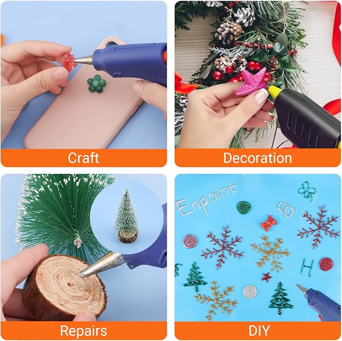 Orange Hot Glue Sticks, 36 Pack Mini Hot Melt Glue Sticks Colored, High Low Temp Adhesive Glue Sticks for Crafts, Christmas Decoration, Art, DIY, Bonding Gluing Project, 4" Long x 0.27" Dia