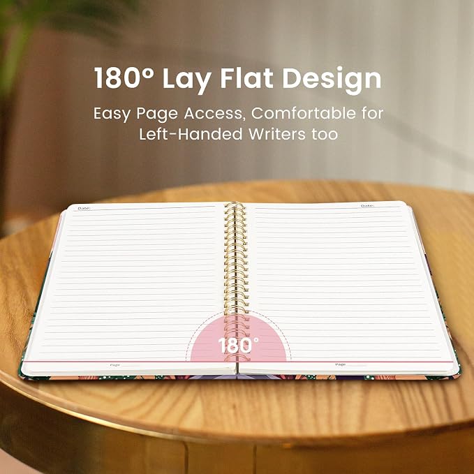 Lined Spiral Journal Notebook for Women, Pretty College Ruled Notebook for Work & Note Taking, A5 Hardcover Journal for Writing, Cute Aesthetic 140 Pages, Sunset Arroyo