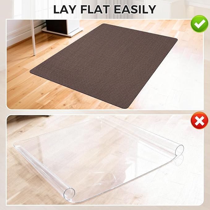 Sycoodeal Chair Mat,36" x 55" Office Chair Mat for Hardwood and Tile Floor, Heavy Duty Floor Protector for Rolling Chairs,Non-Slip,Computer Mat for Home Office(Brown)