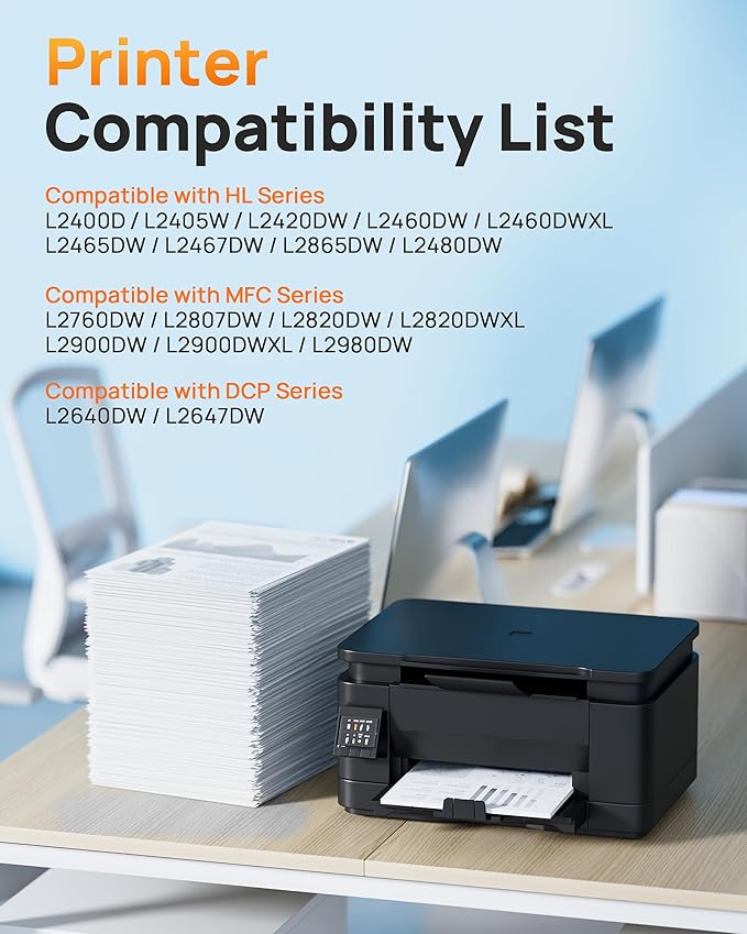 E-Z Ink Compatible TN830XL Toner Cartridge Replacement for Brother TN830XL TN830 TN 830 Toner Cartridges Compatible with Brother DCP-L2640DW HL-L2460DW HL-L2480DW HL-L2400D Printer (2 TN830XL Toner)