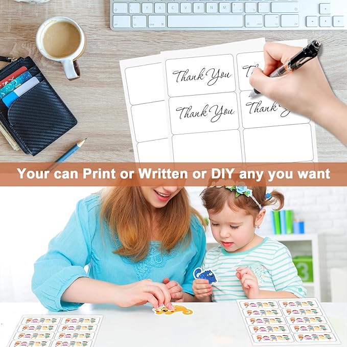 2"x 4" (25 Sheets) Address Labels, Labels Sticker Paper for Laser/Ink Jet Printer, Printable and Writable White Sticker Labels- Matte, 10 per Page Labels (Total 250 Labels)