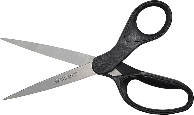 Westcott 16451 8-Inch KleenEarth Recycled Scissors For Office and Home, Black