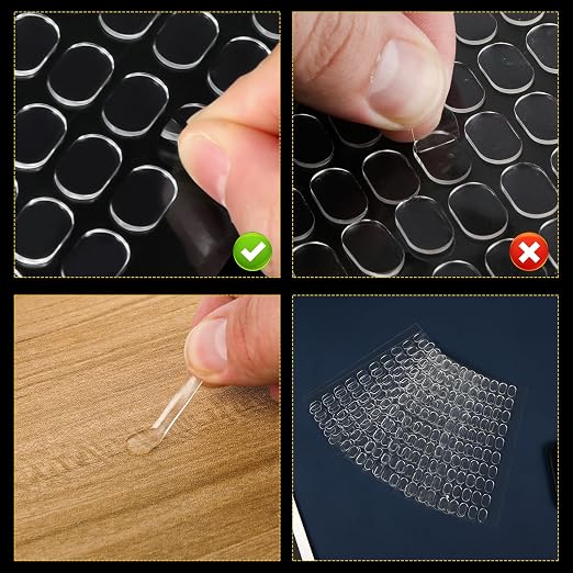 300pcs Clear Tack Putty for Figures, Removable Gel Glue Putty Adhesive Tacky Putty Double Sided Adhesive dots Stickers Wax Mounting Putty for Poster Wall Hanging Museum Crafts, 0.51x0.31