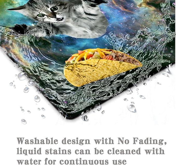 Cute Cat Space Taco Galaxy Gaming Mouse Pad - Non-Slip Rubber Base for Laptop, Desk Dad