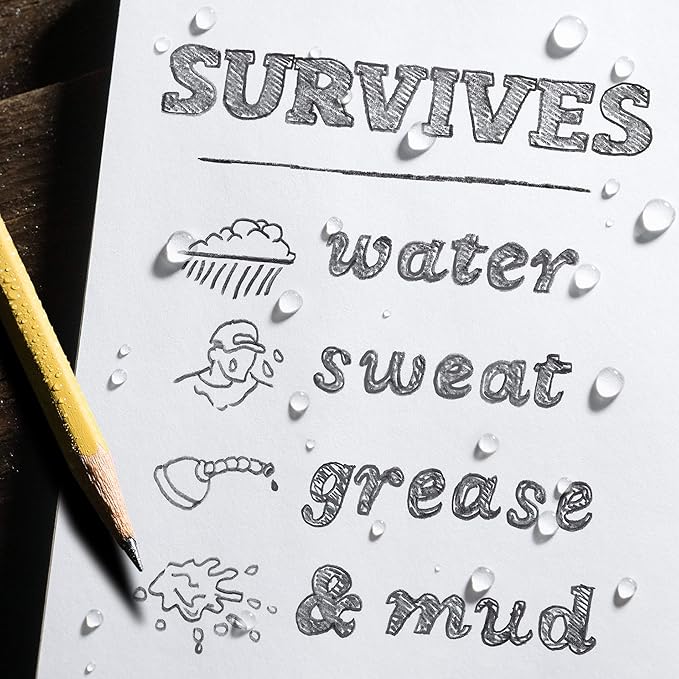 Rite in the Rain Weatherproof Top Spiral Notebook, 3" x 5", Yellow Cover, Universal Pattern, 3 Pack (No. 135-3)