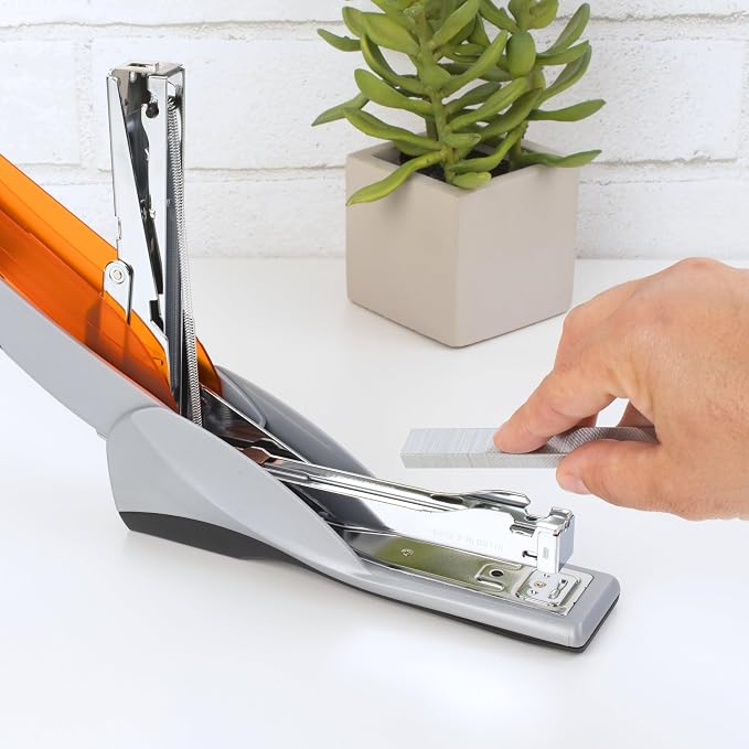 Swingline Stapler, 25 Sheet Capacity, Optima 25, Jam Free, Reduced Effort, Soft Grip, Orange and Gray (66402)