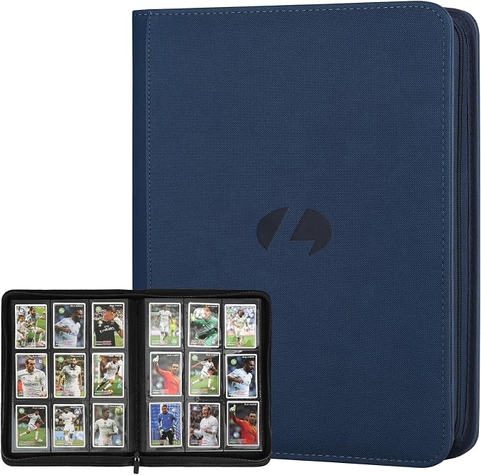 Trading Card Binder, Premium 9-Pocket Double Sided 540 Pocket PU Card Collection Binder, Collectible Trading Card Albums for MTG, TCG, Sports Cards (Dark Blue)
