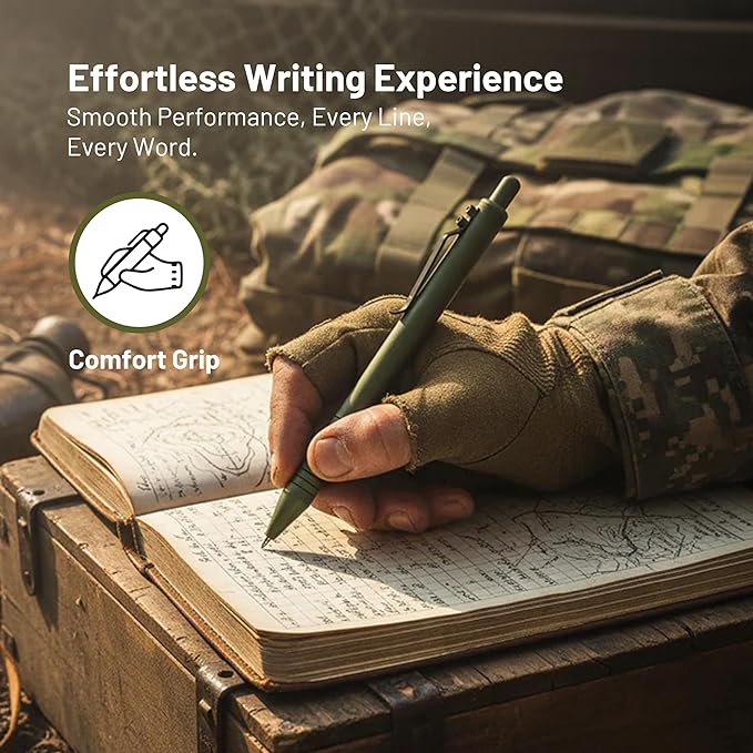 Everyman OD Green Grafton Super Matte Full Click Refillable Gel Pen | Durable EDC Writing Tool with Deep Grip | Smooth 0.7mm Ink Flow for Daily Use, Notes, Journaling, and Office Essentials
