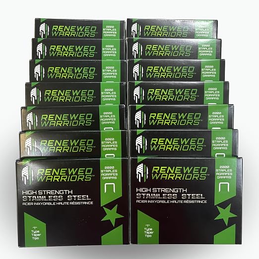 T50 Stainless Steel Staples Marine; T/50 Type (1/4" in Leg; 3/8" Crown) T-50 Staples - (12) 2000 Packs or 24000