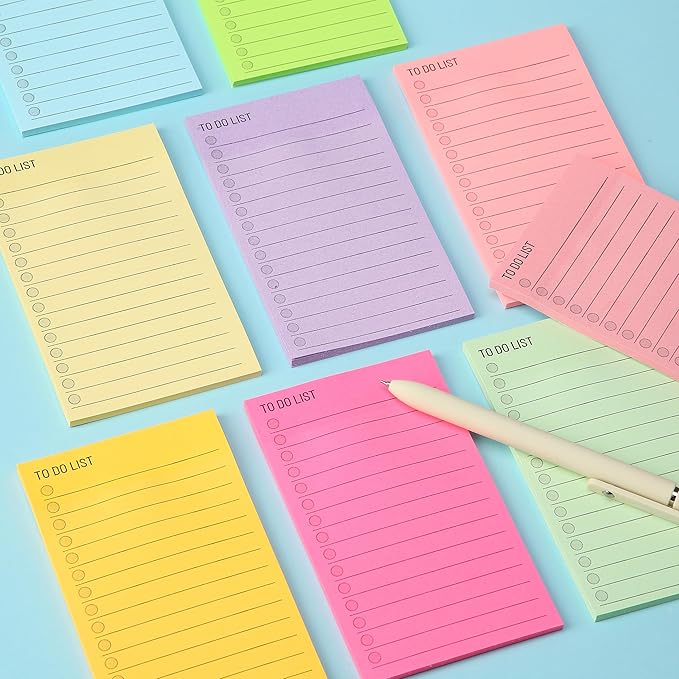 Mr. Pen- to Do List Sticky Notes, 3"x5", 360 Sheets, Assorted Colors, to Do List Notepad, Lined Sticky Notes, Stocky Notes for Bible Journaling