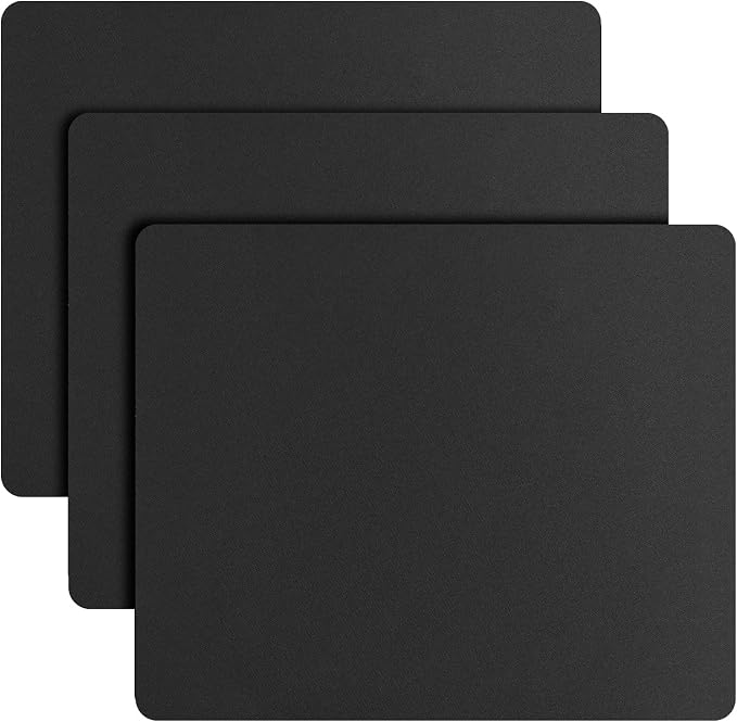 Mouse Pad 9.5×8.0×0.12 inches Premium-Textured Non-Slip Rubber Base Mouse Mat Mousepad for Office & Home, Black (3 Pack)