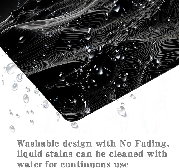 Black 3D Topographic Contour Unique Design Mouse Pad,Gaming Mouse Pads for Desk, Keyboard Mouse Mat Mousepad with Non-Slip Base for Home Office Work Laptop Wireless Mouse Computer Desk Accessories
