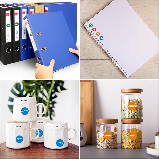 Hoewina Colored Dot Stickers 3000 Pcs,1" Label Sticker,6 Colors Glue Dots | Color Stickers,Round Color Coding Labels Circle Dots Labels Circle Stickers for Office,Classroom,Family,(500 Labels/Roll）