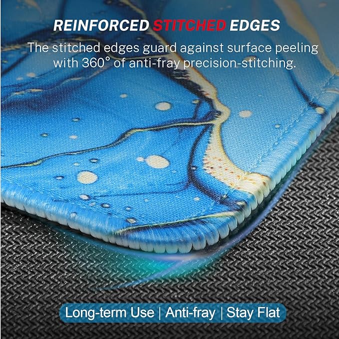 MROCO Mouse Pad [30% Larger] with Anti-Fray Stitched Edges, Premium-Textured Waterproof Surface, Non-Slip Rubber Base, Computer & Gaming Mouse Mat for Laptop, Office & Home, 8.5 x 11 in, Blue Marble