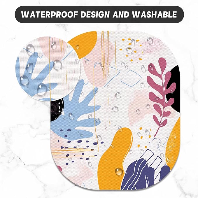 Small Mouse Pad, 6 x 7 Inch, Oval Mini Mouse Pad with Non-Slip Rubber Base for Laptop Wireless Mouse Keyboard Tray Mousepad, Art Seamless Patterns