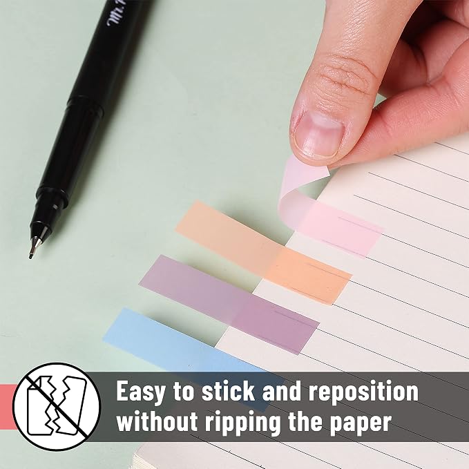 Mr. Pen- Colorful Sticky Tabs, 8 Sets, 1600 pcs, Morandi and Vintage | Translucent Page Markers, Water-Resistant Book Tabs for Annotating, Bible Study, Planning, Indexing & Document Organization