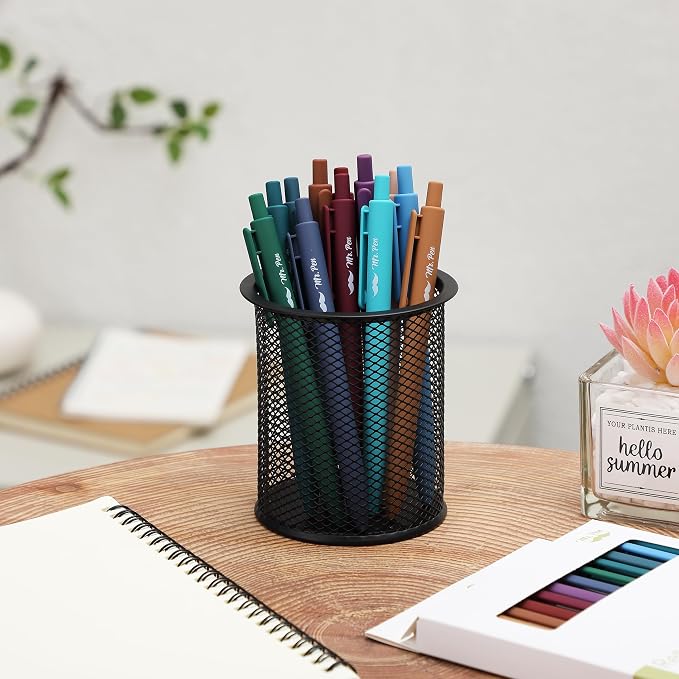 Mr. Pen- Retractable Gel Pens, 12 Pack, Dark Vintage Ink, Fine Point 0.7mm | Fast Dry, Smooth Writing, Cute Pens for Drawing, Writing Planner and School Supplies