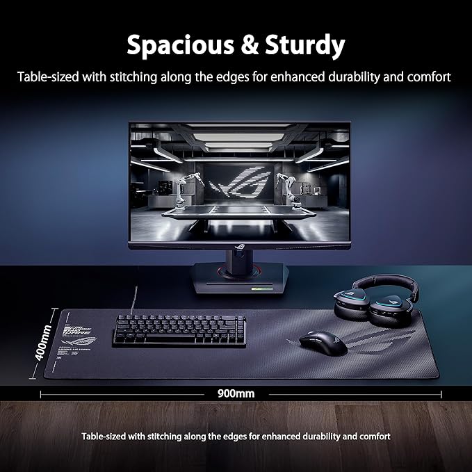 ASUS ROG Sheath II XXL Gaming Mouse Pad – 35.4” x 15.7”, Advanced Cooling Fabric, 1.5X Smoother Textile-Weave Surface, Flat-Stitched Durable Edges, Non-Slip Base - Black