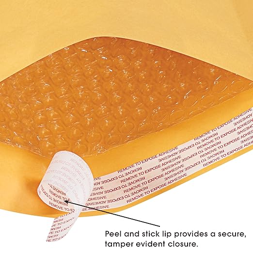 BOX USA 7 1/4 x 12" Kraft Bubble Mailers (100-Pack) - Brown Padded Envelopes, Self-Seal Shipping Bags for Business, Heavy Duty Cushioned Mailing Envelopes for Packaging and Shipping