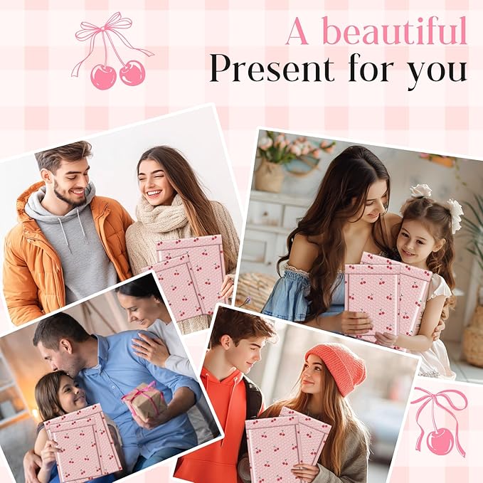 METRONIC Bubble Mailers 6x10 Inch 100 Pack Cherry Pink Padded Mailer Usable Size 6x9 Waterpoof Padded Envelopes Pretty Strong Adhesion Bubble Envelopes for Packaging, Shipping, Mailing