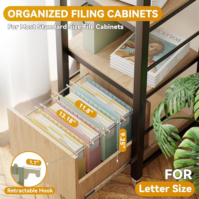 Letter Size Hanging File Folders Extra Capacity,2" Expandable Plastic Hanging File Organizer for Filing Cabinet Office Home,12 Pack Sturdy Pastel Heavy Duty Hang Folder with Tabs,for File Box