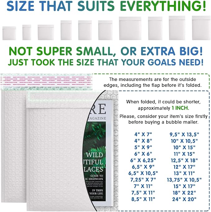 Poly Bubble Mailers, 6.5 x 9 Inch White Padded Mailers, Self Seal Shipping Envelopes, Lightweight Poly Mailer Bags, Waterproof Mailing Bags, Pack of 350