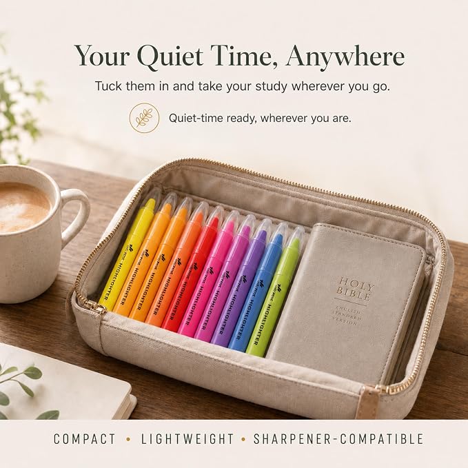 10 Pack Bible Safe Highlighters - Vibrant Colors Gel Highlighters | No Bleed, Scripture Markers for Journaling, Study Accessories and School Supplies
