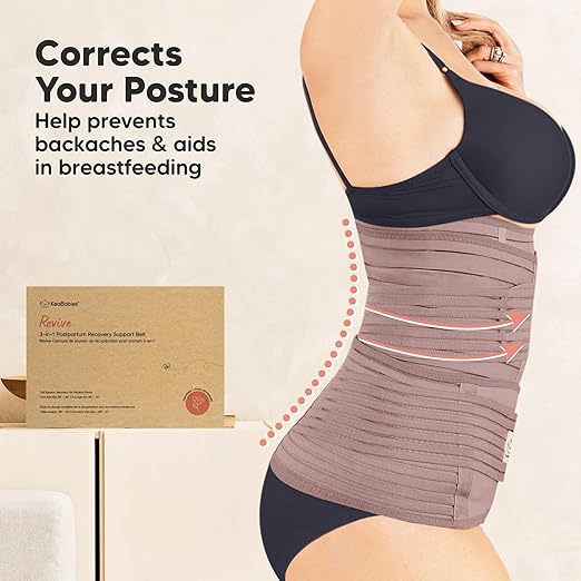 3 in 1 Postpartum Belly Support Recovery Wrap – Postpartum Belly Band, After Birth Brace, Slimming Girdles, Body Shaper Waist Shapewear, Post Surgery Pregnancy Belly Support Band (Dusty Plum, 2XL)